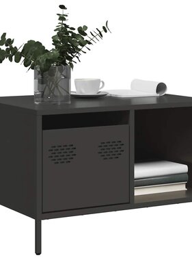 VidaXL Salontafel 68,5x50x43,5 cm koudgewalst staal zwart