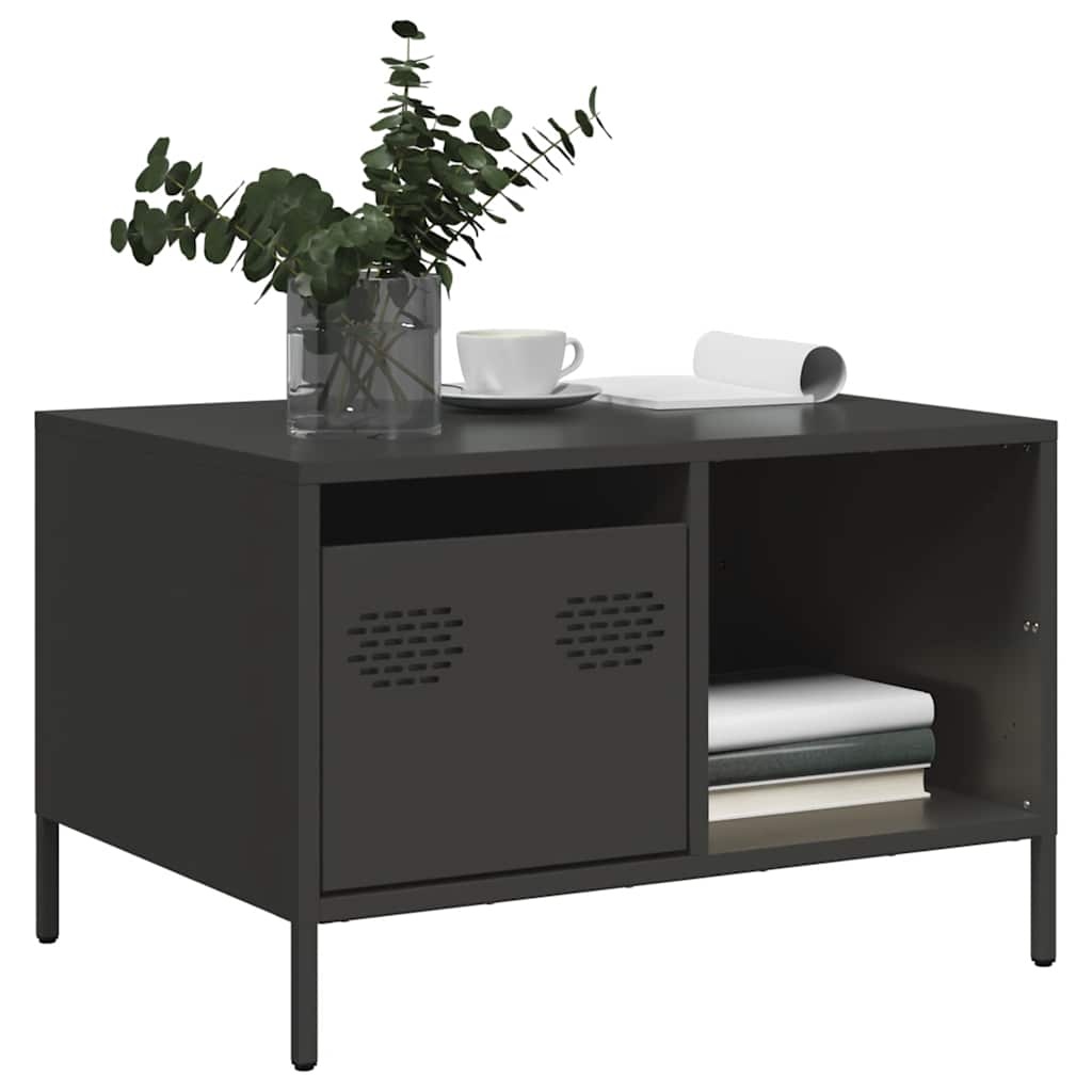 VidaXL Salontafel 68,5x50x43,5 cm koudgewalst staal zwart