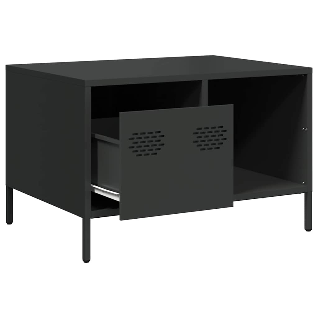 VidaXL Salontafel 68,5x50x43,5 cm koudgewalst staal zwart