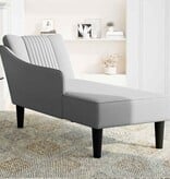 vidaXL Chaise longue met rechterarmleuning stof lichtgrijs