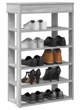 VidaXL Schoenenrek 60x30x98 cm bewerkt hout grijs sonoma