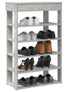 VidaXL Schoenenrek 60x30x98 cm bewerkt hout betongrijs