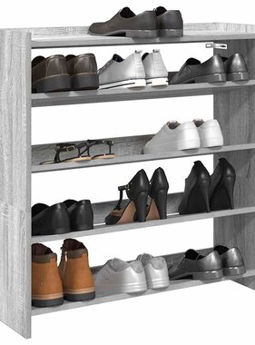 VidaXL Schoenenrek 80x25x81 cm bewerkt hout grijs sonoma eikenkleur
