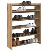 vidaXL Schoenenrek 80x25x100 cm bewerkt hout artisanaal eikenkleur