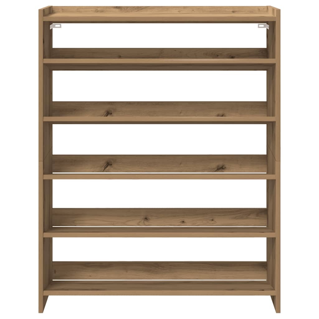 vidaXL Schoenenrek 80x25x100 cm bewerkt hout artisanaal eikenkleur