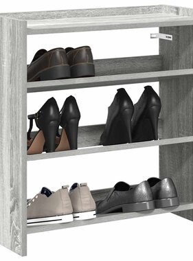 VidaXL Schoenenrek 60x25x62 cm bewerkt hout grijs sonoma eikenkleurig