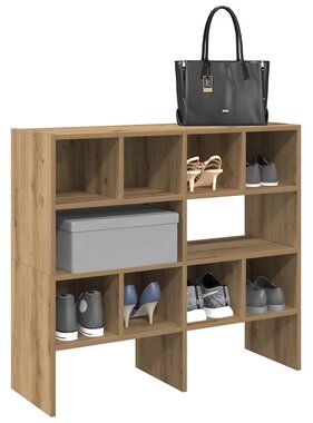 VidaXL Schoenenrekken 2 st stapelbaar 89,5x30x40 cm artisanaal eiken