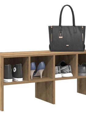 vidaXL Schoenenrek stapelbaar 89,5x30x40 cm artisanaal eikenkleurig