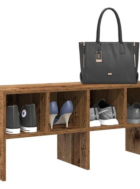 VidaXL Schoenenrek stapelbaar 89,5x30x40 cm oud houtkleurig