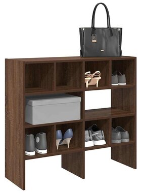 VidaXL Schoenenrekken 2 st stapelbaar 89,5x30x40 cm bruin eikenkleur