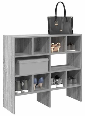 vidaXL Schoenenrekken 2 st stapelbaar 89,5x30x40 cm grijs sonoma eiken