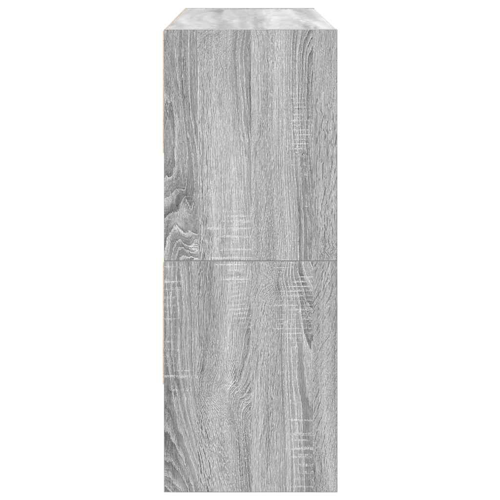 vidaXL Schoenenrekken 2 st stapelbaar 89,5x30x40 cm grijs sonoma eiken