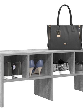 vidaXL Schoenenrek stapelbaar 89,5x30x40 cm grijs sonoma eikenkleurig