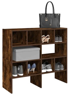 VidaXL Schoenenrekken 2 st stapelbaar 89,5x30x40 cm gerookt eikenkleur