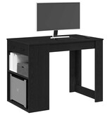 vidaXL Bureau met lade en plank 102x62x77,5cm bewerkt hout zwart eiken