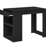 vidaXL Bureau met lade en plank 102x62x77,5cm bewerkt hout zwart eiken