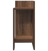 vidaXL Bijzettafels 2 st met plank 25,5x27x60 cm bruin eikenkleur