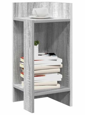 VidaXL Bijzettafels 2 st met plank 25,5x27x60 cm grijs sonoma eiken
