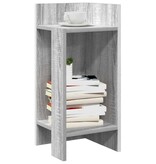 vidaXL Bijzettafeltje met plank 25,5x27x60 cm grijs sonoma eikenkleur