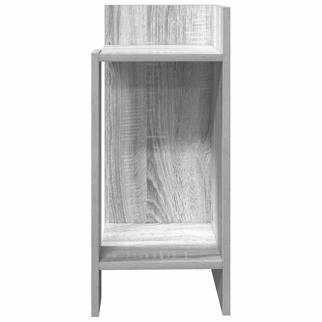 vidaXL Bijzettafeltje met plank 25,5x27x60 cm grijs sonoma eikenkleur