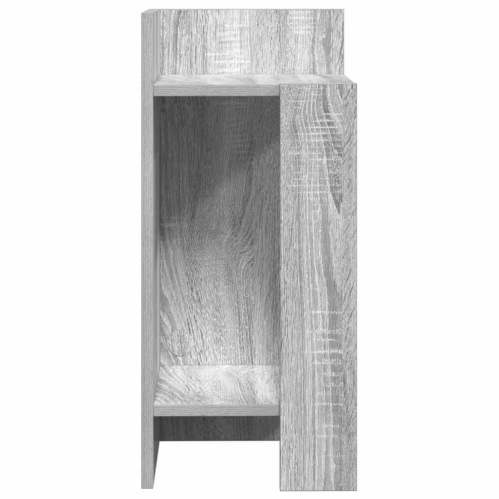vidaXL Bijzettafeltje met plank 25,5x27x60 cm grijs sonoma eikenkleur