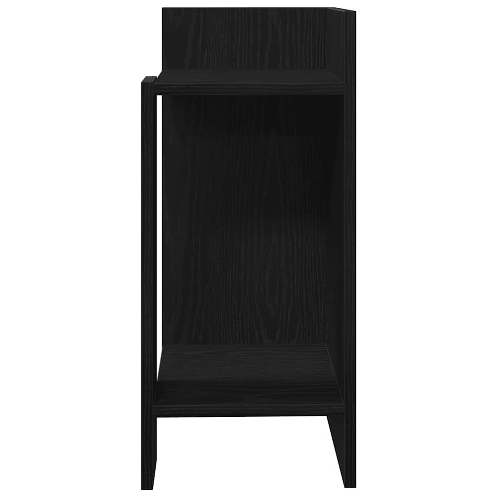 vidaXL Bijzettafels 2 st met plank 25,5x27x60 cm zwart