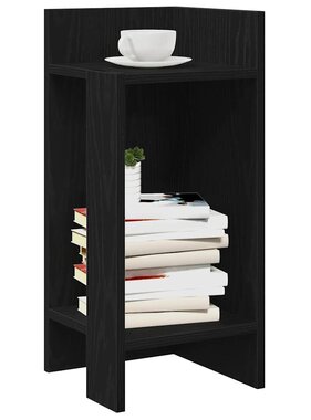 VidaXL Bijzettafeltje met plank 25,5x27x60 cm zwart