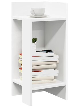 vidaXL Bijzettafels 2 st met plank 25,5x27x60 cm wit