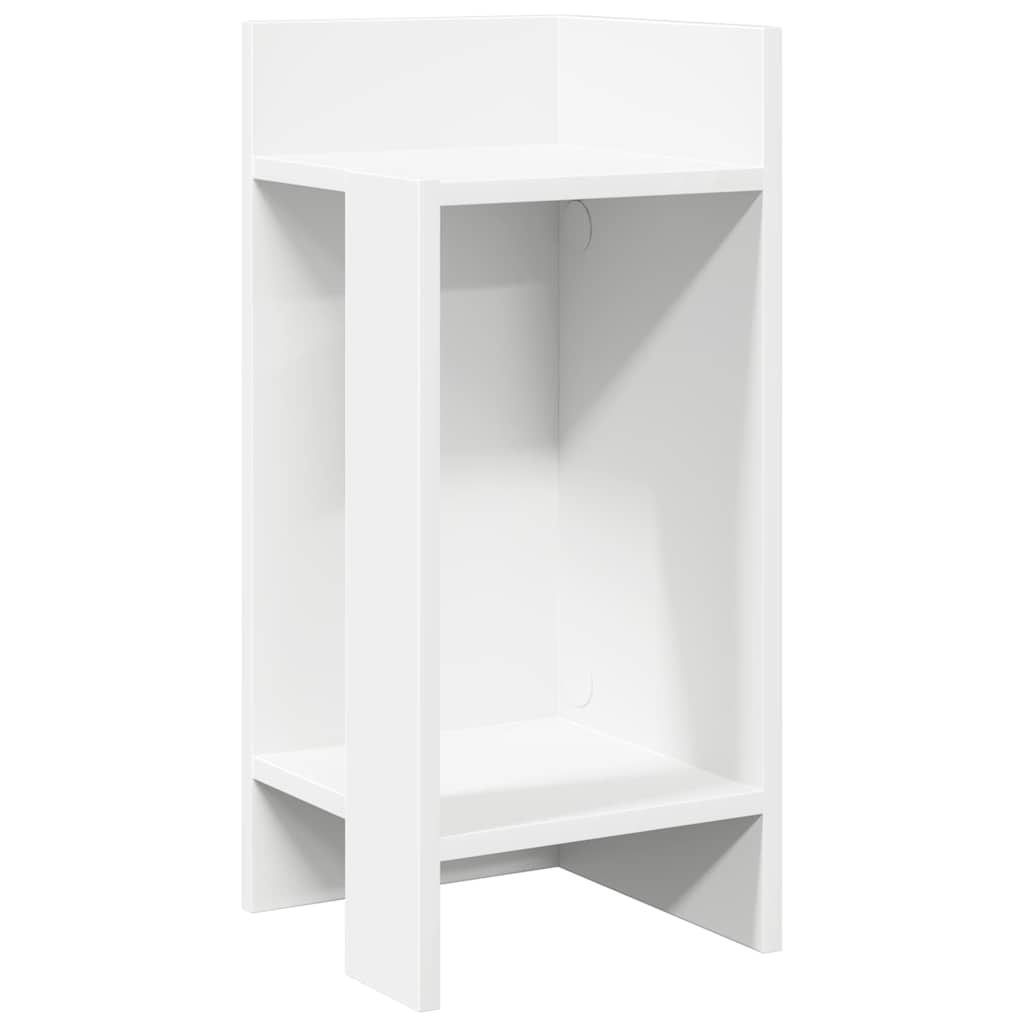 vidaXL Bijzettafels 2 st met plank 25,5x27x60 cm wit