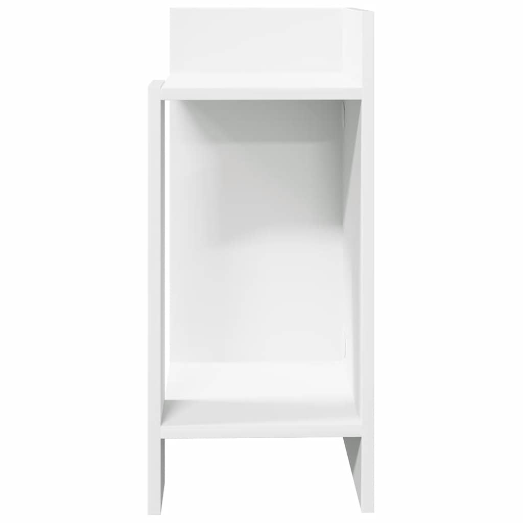 vidaXL Bijzettafels 2 st met plank 25,5x27x60 cm wit