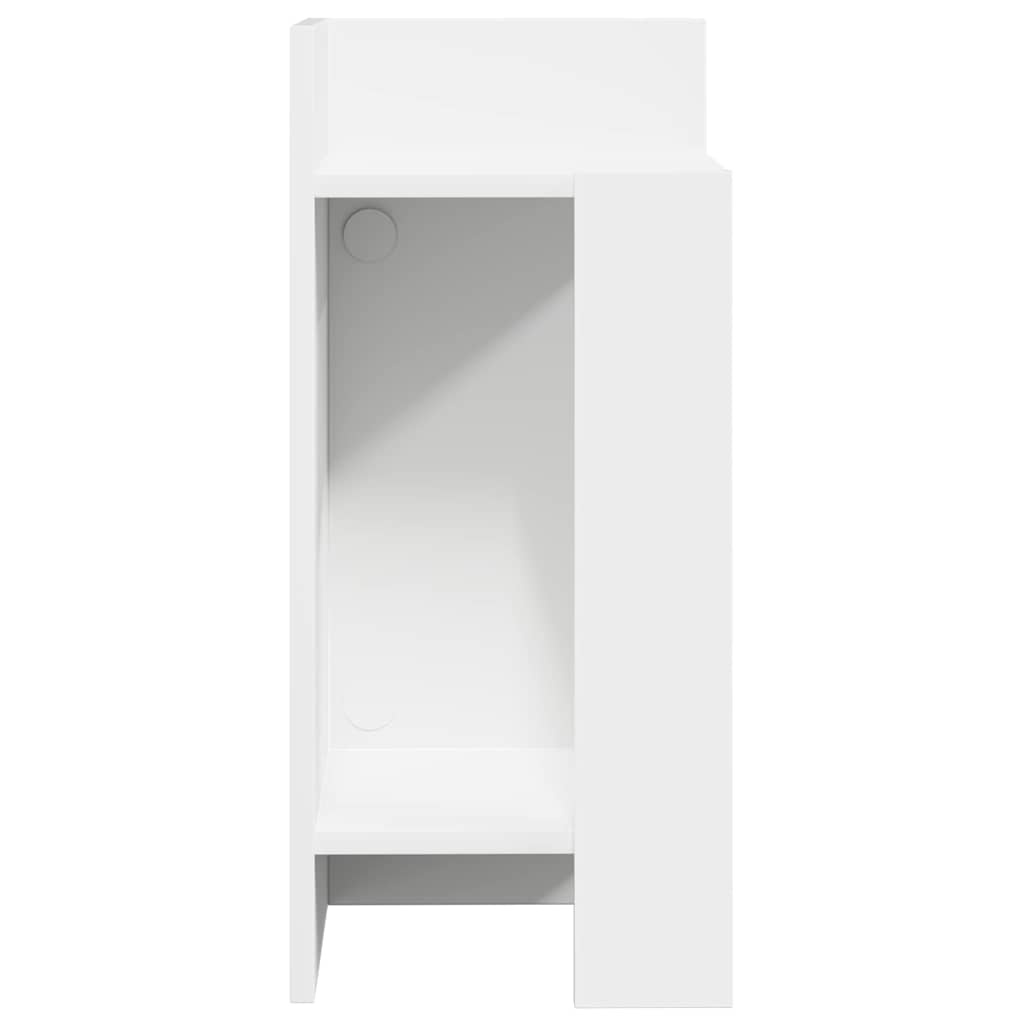 vidaXL Bijzettafels 2 st met plank 25,5x27x60 cm wit