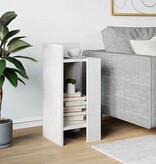 vidaXL Bijzettafeltje met plank 25,5x27x60 cm wit