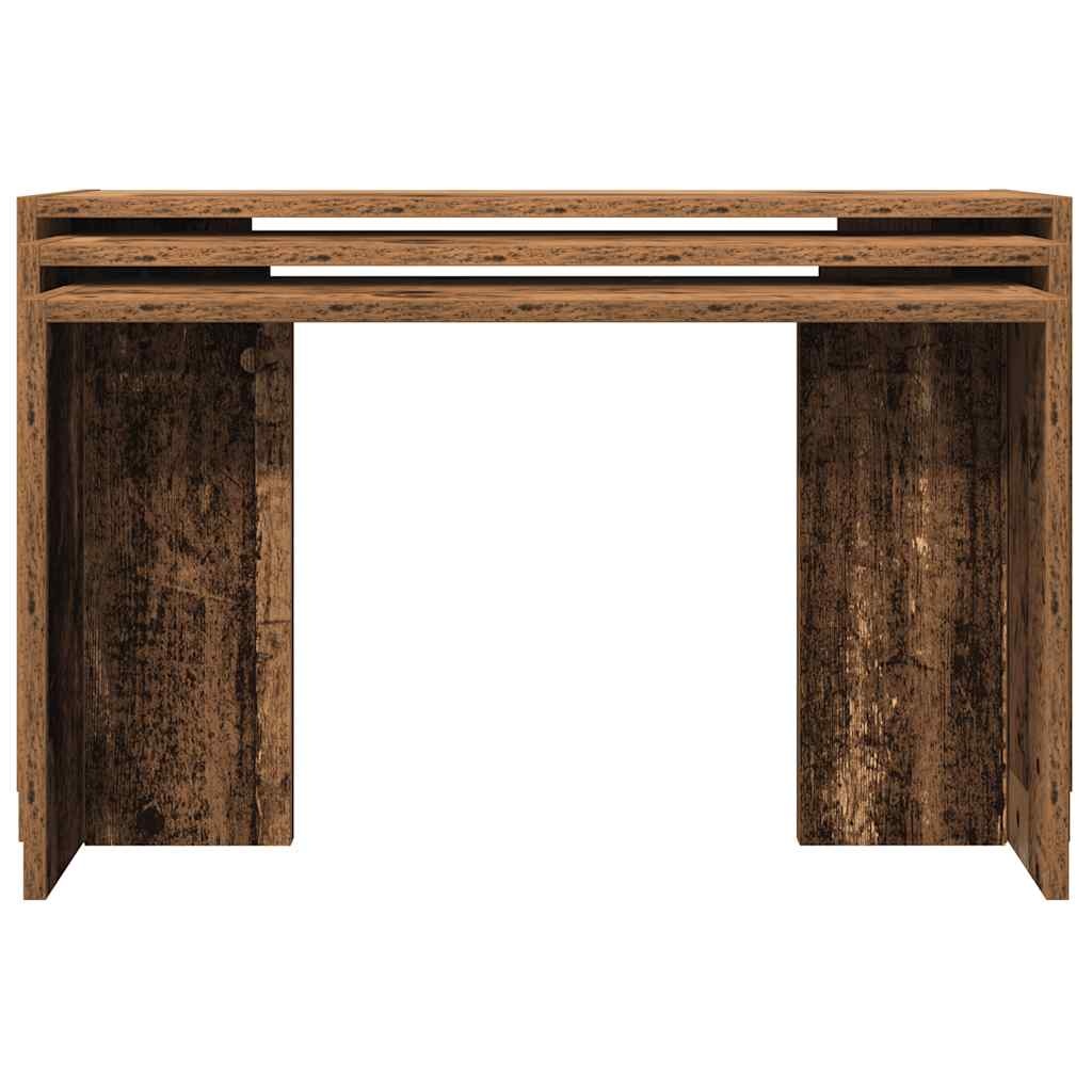 vidaXL 3-delige Tafeltjesset bewerkt hout oud houtkleurig