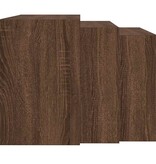 vidaXL 3-delige Tafeltjesset bewerkt hout bruin eikenkleur