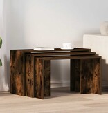 vidaXL 3-delige Tafeltjesset bewerkt hout gerookt eikenkleurig