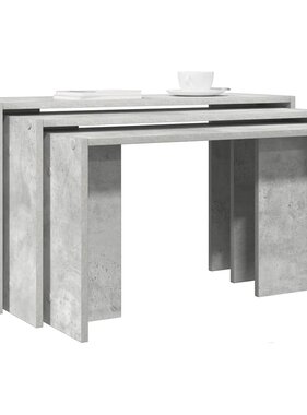 VidaXL 3-delige Tafeltjesset bewerkt hout betongrijs