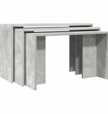 vidaXL 3-delige Tafeltjesset bewerkt hout betongrijs