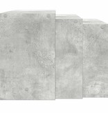 vidaXL 3-delige Tafeltjesset bewerkt hout betongrijs