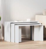 vidaXL 3-delige Tafeltjesset bewerkt hout wit