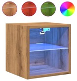 vidaXL Tv-wandmeubels met LED 2 st 30x28,5x30 cm artisanaal eikenkleur