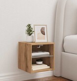 vidaXL Tv-wandmeubel met LED-verlichting 30x28,5x30cm artisanaal eiken