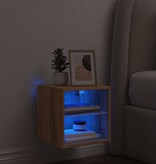 vidaXL Tv-wandmeubel met LED-verlichting 30x28,5x30cm artisanaal eiken