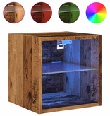 vidaXL Tv-wandmeubels met LED-verlichting 2 st 30x28,5x30 cm oud hout