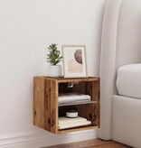 vidaXL Tv-wandmeubel met LED-verlichting 30x28,5x30 cm oud houtkleurig