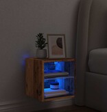 vidaXL Tv-wandmeubel met LED-verlichting 30x28,5x30 cm oud houtkleurig