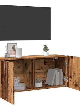 vidaXL Tv-meubel wandgemonteerd 100x30x41 cm oud houtkleurig