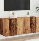 vidaXL Tv-meubel wandgemonteerd 100x30x41 cm oud houtkleurig