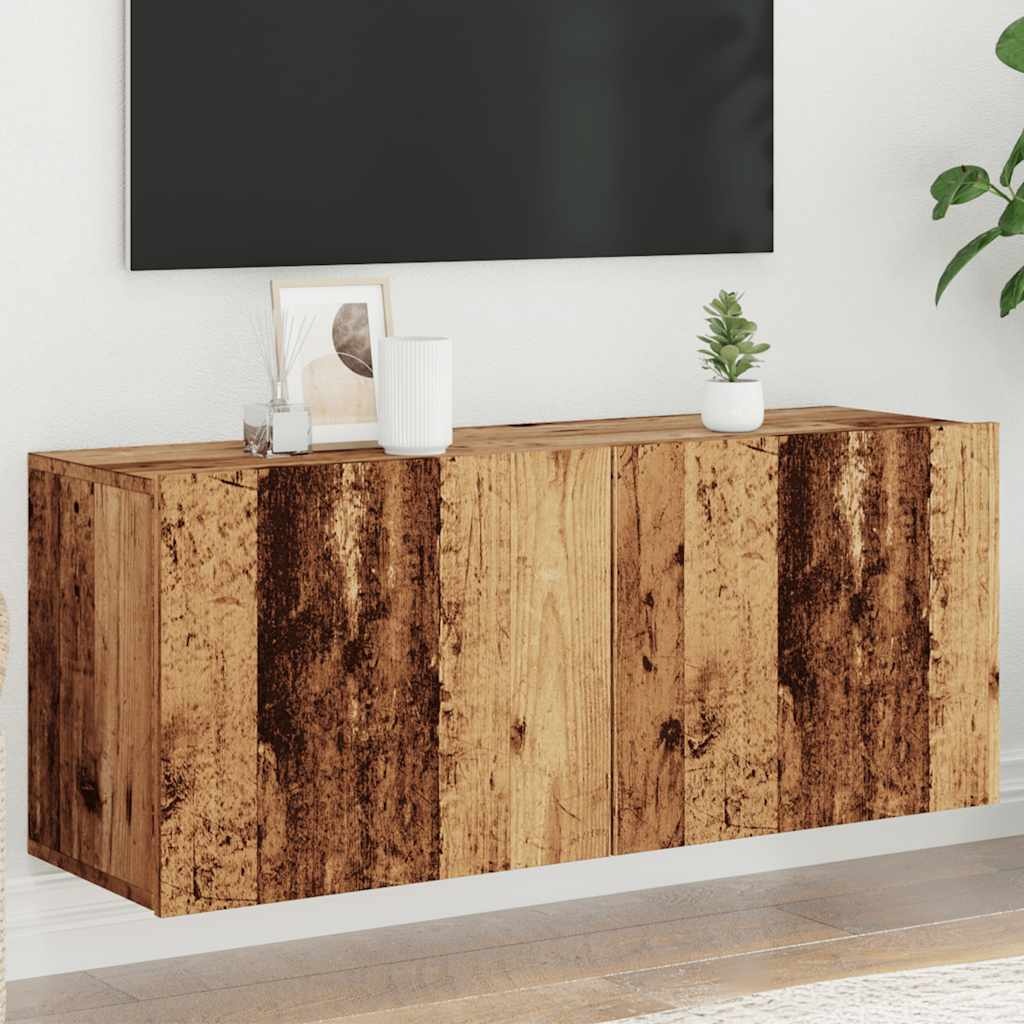 vidaXL Tv-meubel wandgemonteerd 100x30x41 cm oud houtkleurig