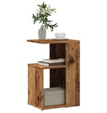 vidaXL Bijzettafel 36x30x56 cm bewerkt hout oud houtkleurig