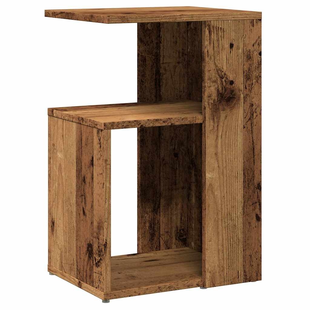 vidaXL Bijzettafel 36x30x56 cm bewerkt hout oud houtkleurig